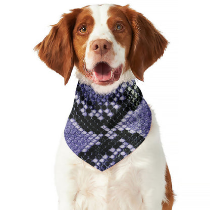 Blue And Black Snakeskin Print Dog Bandana