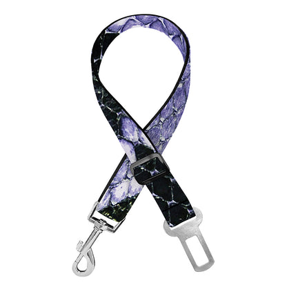 Blue And Black Snakeskin Print Dog Seat Belt