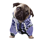 Blue And Black Snakeskin Print Dog Zip Up Hoodie
