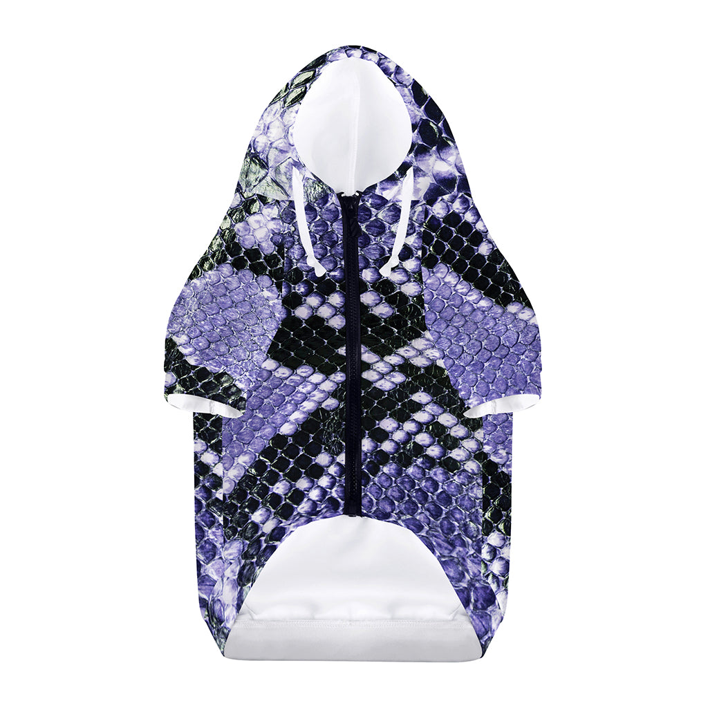 Blue And Black Snakeskin Print Dog Zip Up Hoodie