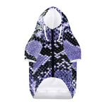 Blue And Black Snakeskin Print Dog Zip Up Hoodie