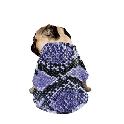 Blue And Black Snakeskin Print Dog Zip Up Jacket