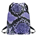 Blue And Black Snakeskin Print Drawstring Backpack