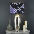 Blue And Black Snakeskin Print Drum Lamp Shade