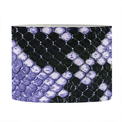Blue And Black Snakeskin Print Drum Lamp Shade