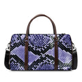 Blue And Black Snakeskin Print Duffel Bag