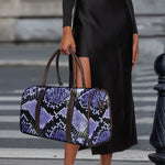 Blue And Black Snakeskin Print Duffle Bag