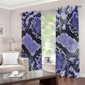 Blue And Black Snakeskin Print Extra Wide Grommet Curtains