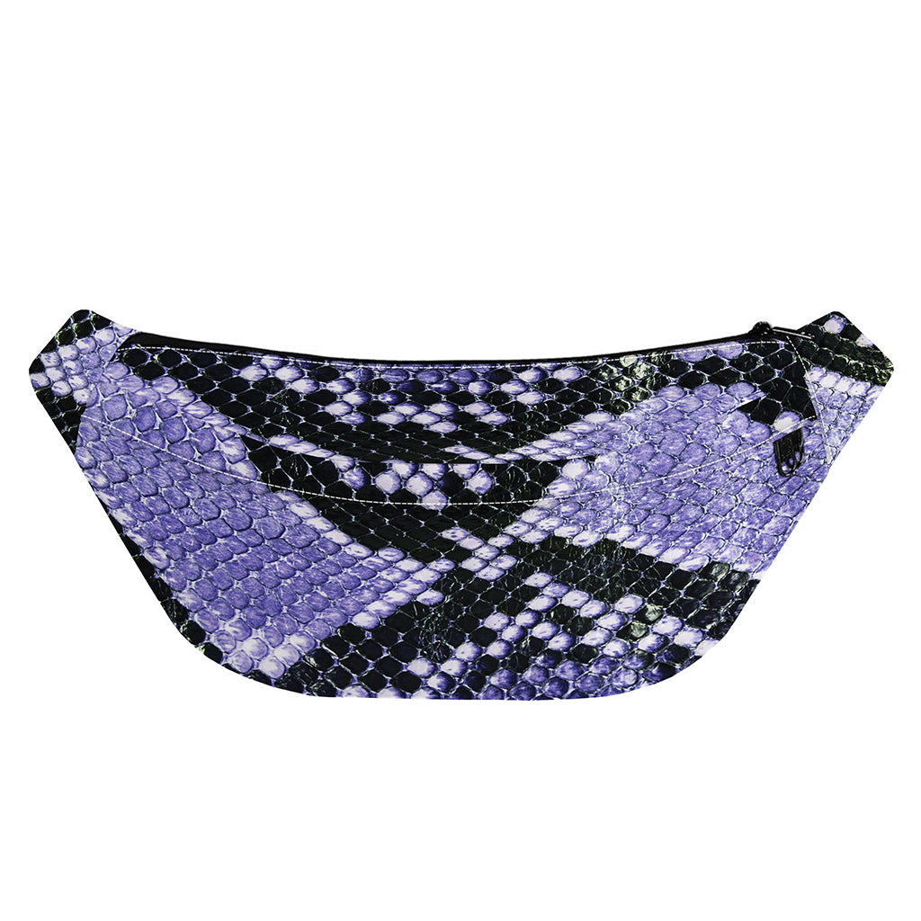 Blue And Black Snakeskin Print Fanny Pack