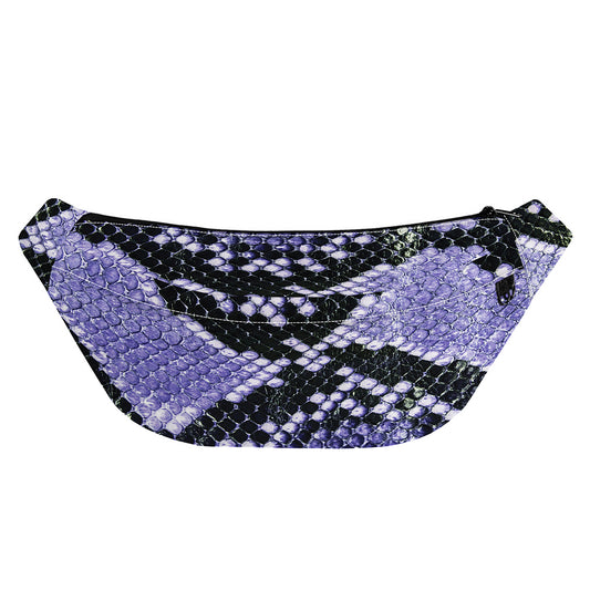 Blue And Black Snakeskin Print Fanny Pack