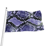 Blue And Black Snakeskin Print Flag