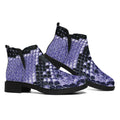 Blue And Black Snakeskin Print Flat Ankle Boots