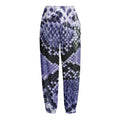 Blue And Black Snakeskin Print Fleece Lined Knit Pants