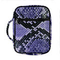 Blue And Black Snakeskin Print Front Pocket Bible Bag