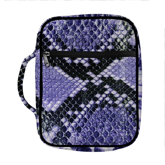 Blue And Black Snakeskin Print Front Pocket Bible Bag