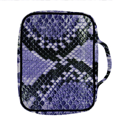 Blue And Black Snakeskin Print Front Pocket Bible Bag