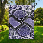 Blue And Black Snakeskin Print Garden Flag