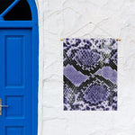 Blue And Black Snakeskin Print Garden Flag