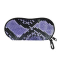 Blue And Black Snakeskin Print Glasses Case
