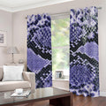 Blue And Black Snakeskin Print Grommet Curtains
