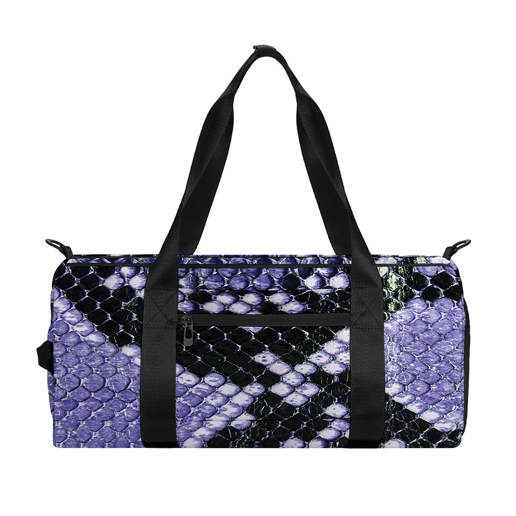 Blue And Black Snakeskin Print Gym Bag