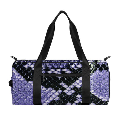 Blue And Black Snakeskin Print Gym Bag