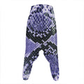 Blue And Black Snakeskin Print Hammer Pants
