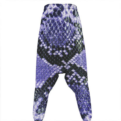 Blue And Black Snakeskin Print Hammer Pants