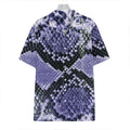 Blue And Black Snakeskin Print Hawaiian Shirt