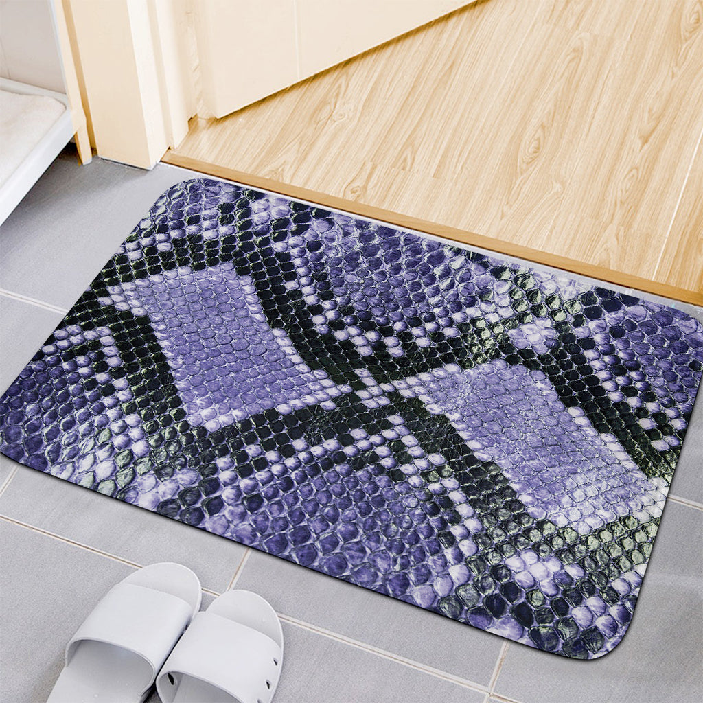 Blue And Black Snakeskin Print Indoor Door Mat