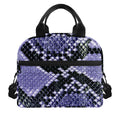 Blue And Black Snakeskin Print Insulated Lunch Bag