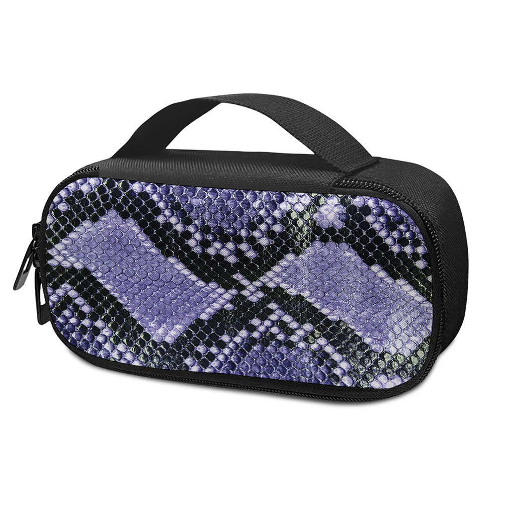 Blue And Black Snakeskin Print Insulin Cooler Travel Case