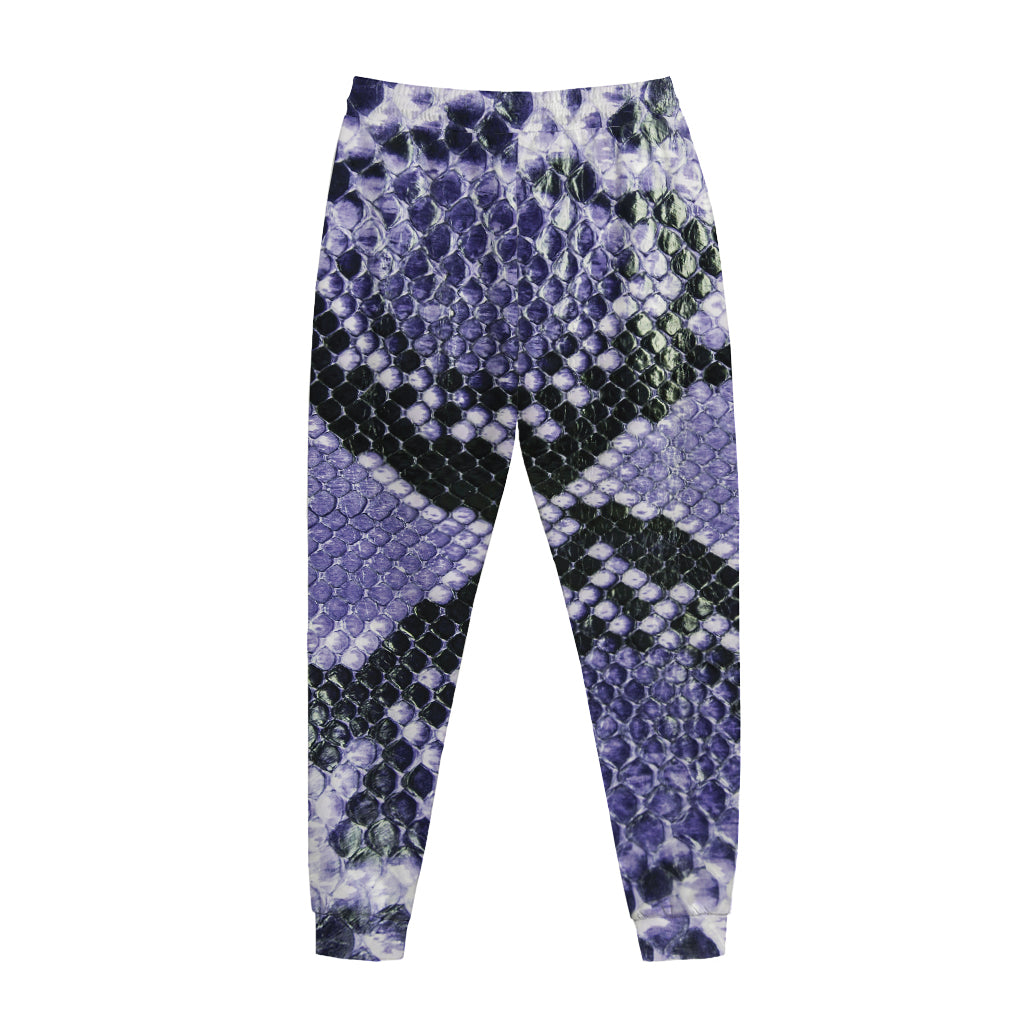 Blue And Black Snakeskin Print Jogger Pants