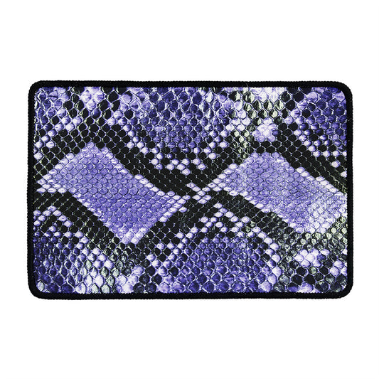 Blue And Black Snakeskin Print Kitchen Mat