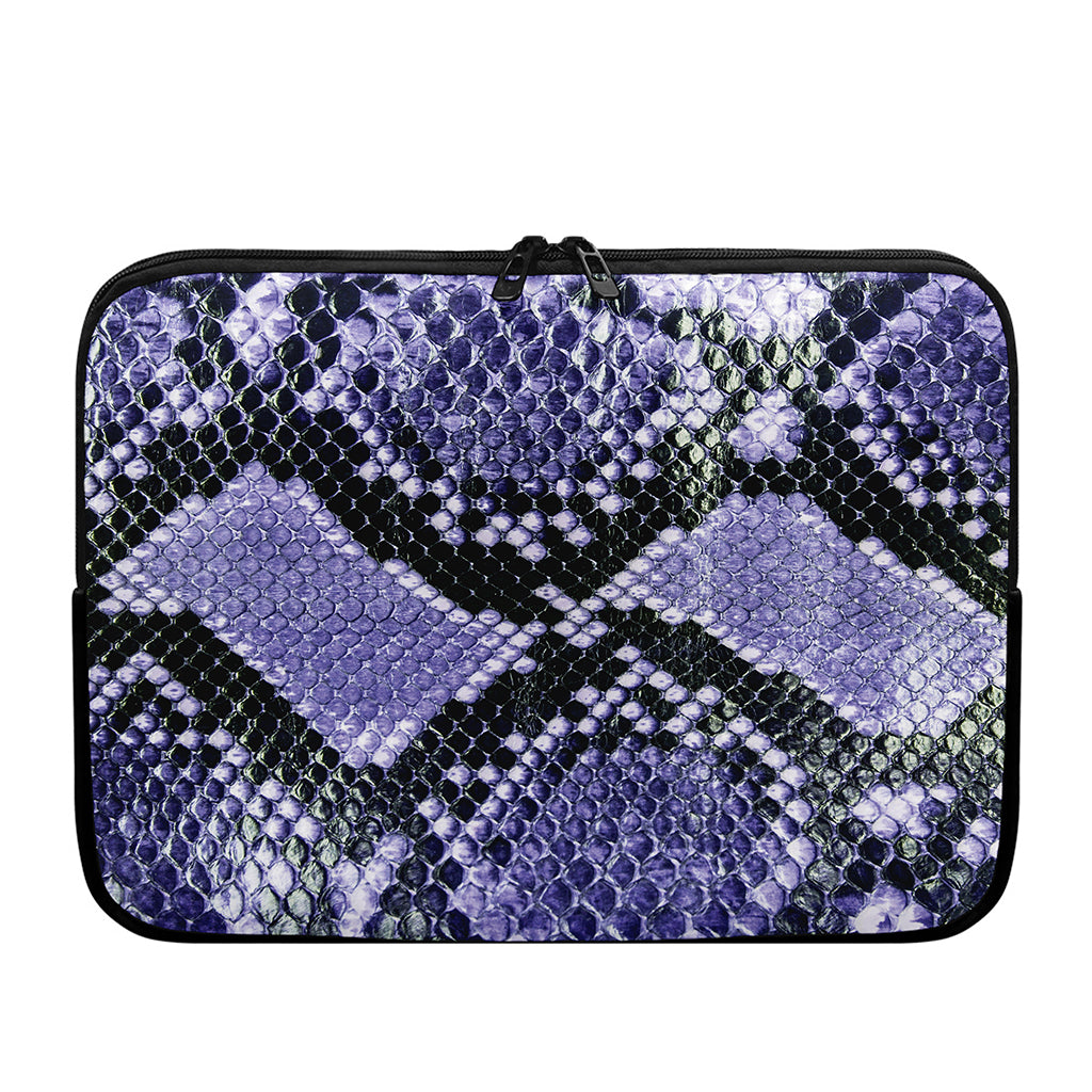 Blue And Black Snakeskin Print Laptop Sleeve