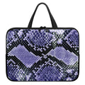 Blue And Black Snakeskin Print Laptop Sleeve With Handle
