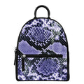 Blue And Black Snakeskin Print Leather Backpack