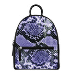 Blue And Black Snakeskin Print Leather Backpack