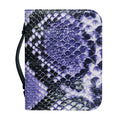 Blue And Black Snakeskin Print Leather Bible Cover