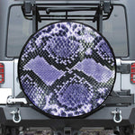 Blue And Black Snakeskin Print Leather Spare Tire Cover