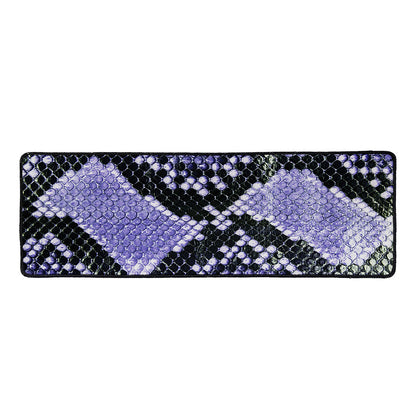 Blue And Black Snakeskin Print Long Kitchen Mat