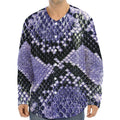 Blue And Black Snakeskin Print Long Sleeve Baseball Jersey