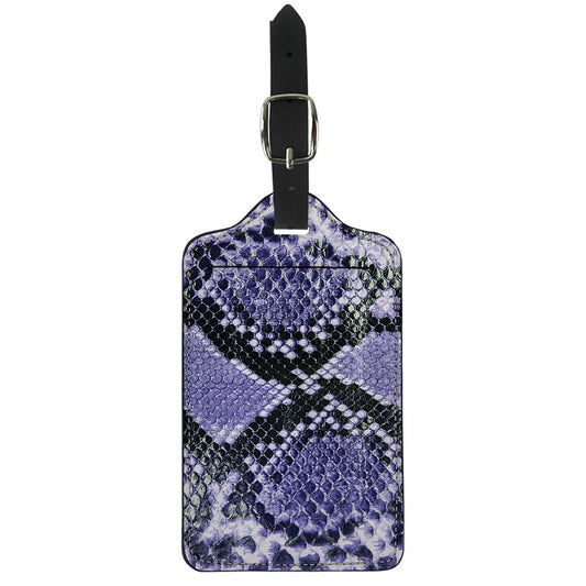 Blue And Black Snakeskin Print Luggage Tag