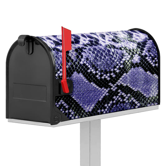 Blue And Black Snakeskin Print Mailbox Cover