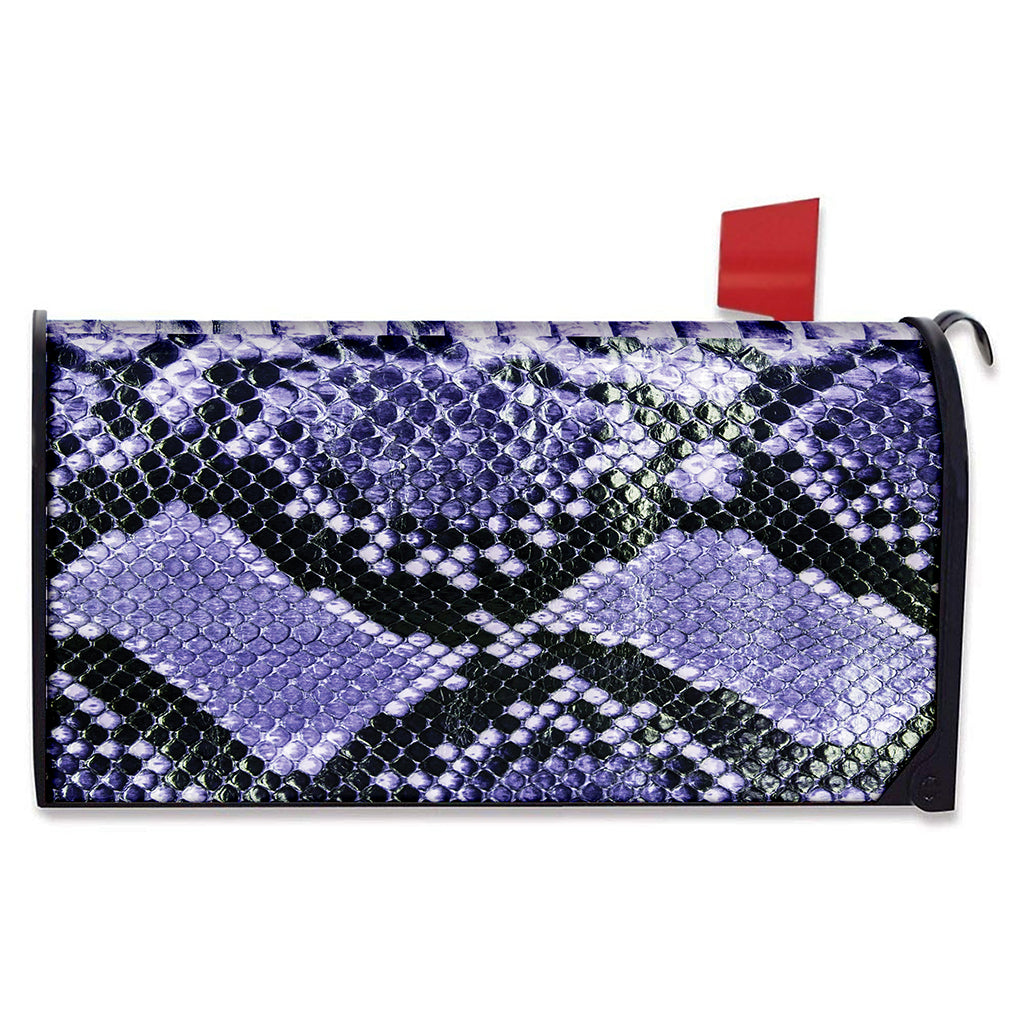 Blue And Black Snakeskin Print Mailbox Cover