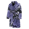 Blue And Black Snakeskin Print Men's Bathrobe