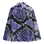 Blue And Black Snakeskin Print Men's Blazer
