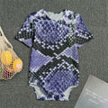 Blue And Black Snakeskin Print Men's Bodysuit