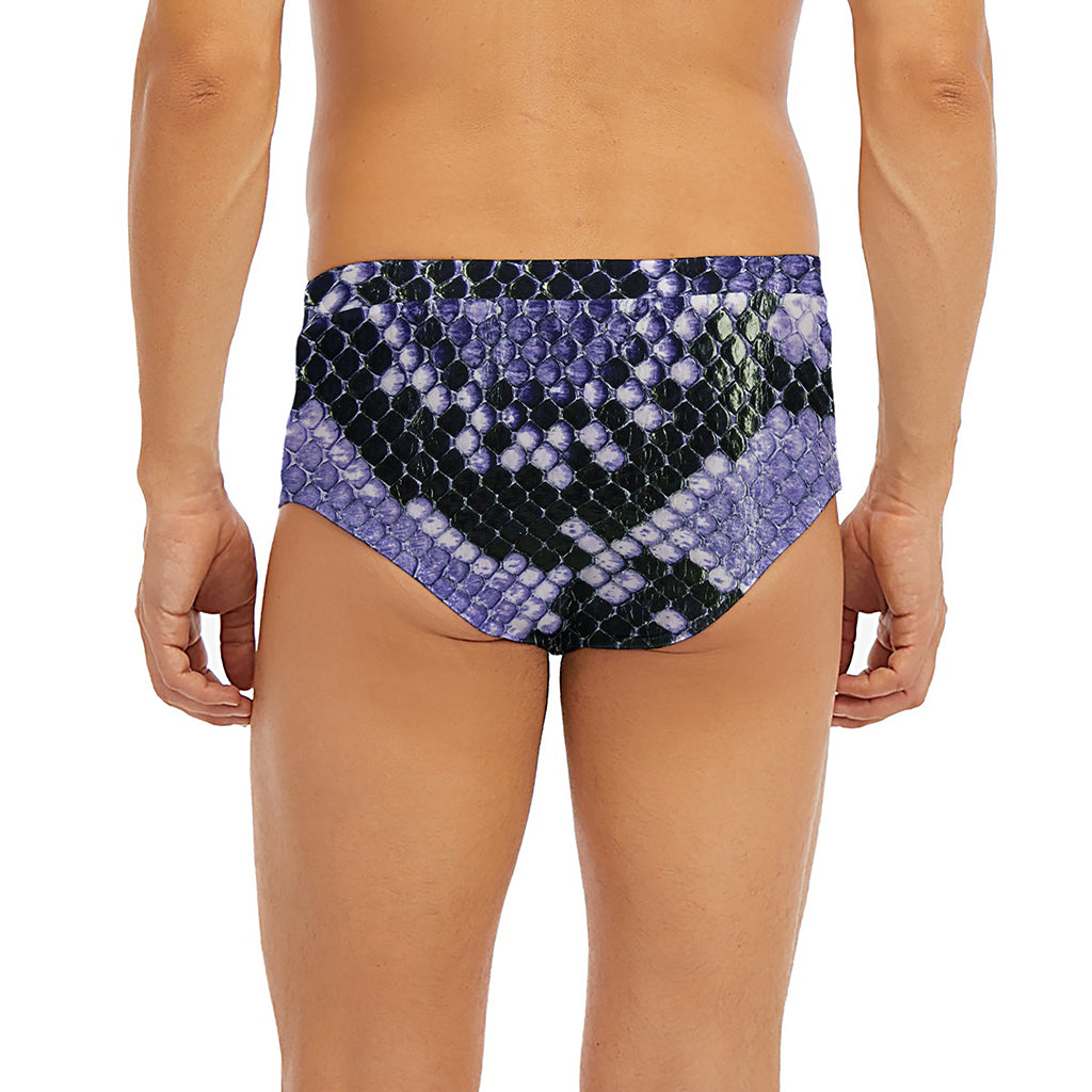 Blue And Black Snakeskin Print Men's Briefs