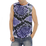 Blue And Black Snakeskin Print Men's Fitness Tank Top